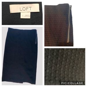 NWOT Ann Taylor LOFT textured black pencil skirt S